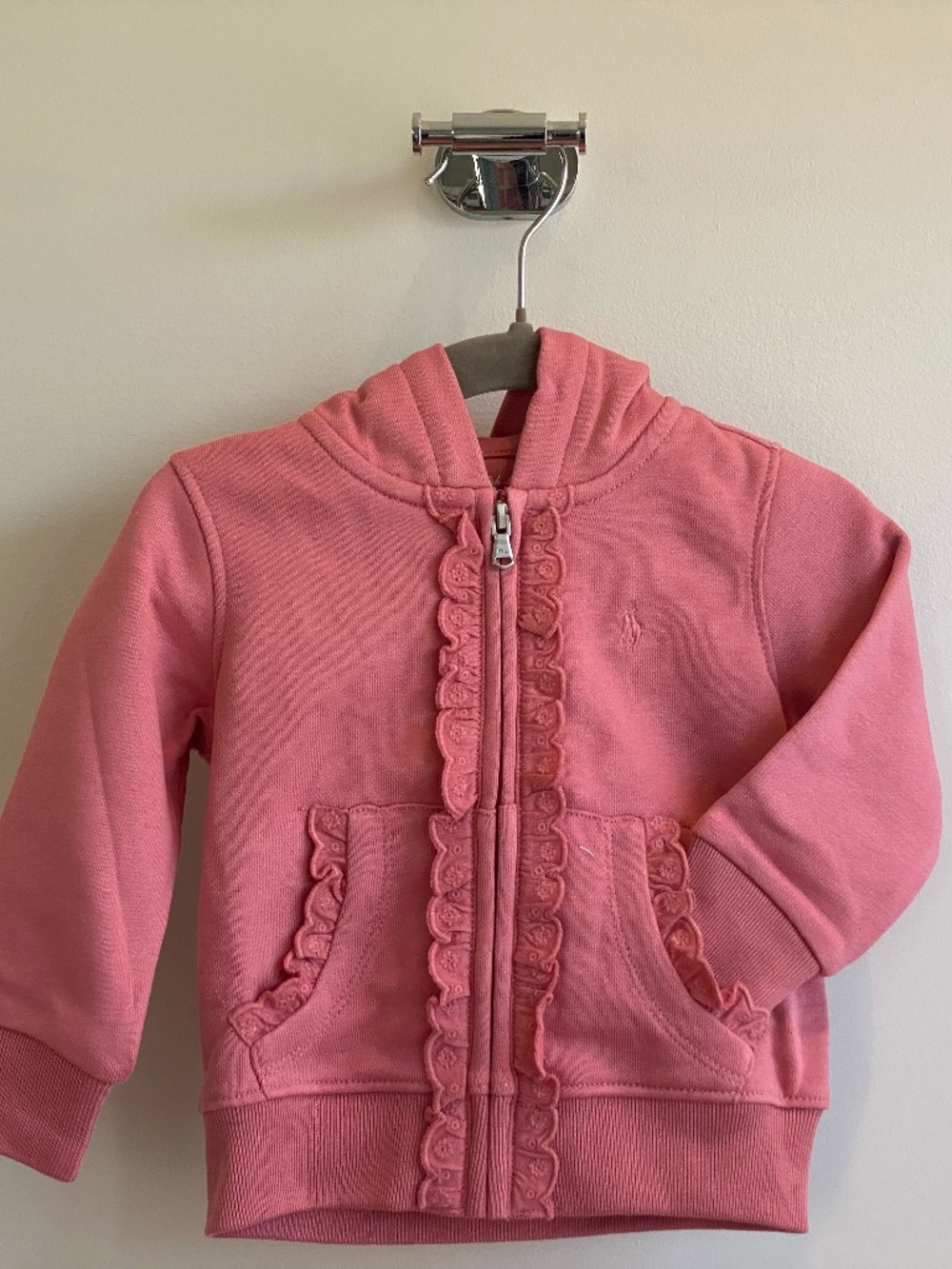 Baby Pink Lace Trim hoodie and sweat pant set